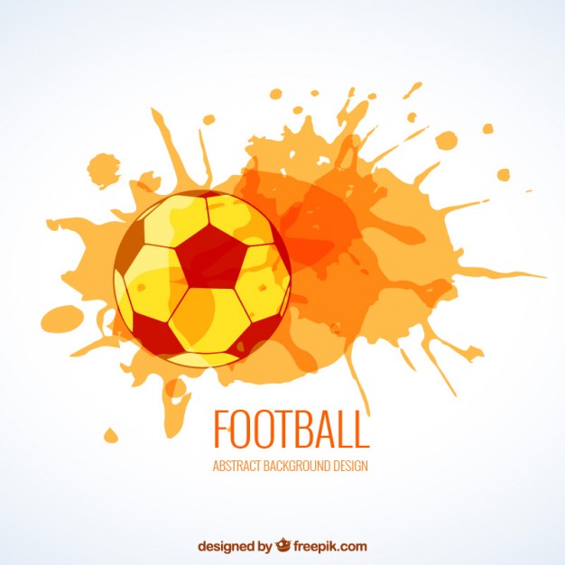 626x626 Soccer Ball With Watercolor Splashes Vector Premium Download