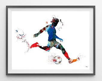 340x270 Soccer Watercolor Etsy