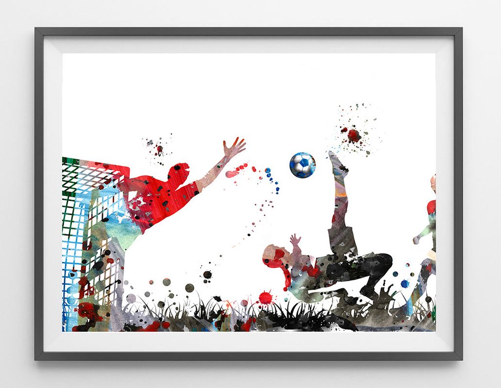 1024x794 Soccer Watercolor Poster Mimiprints