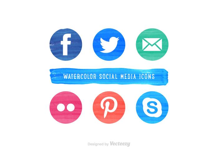 700x490 Free Social Media Watercolor Vector Icons