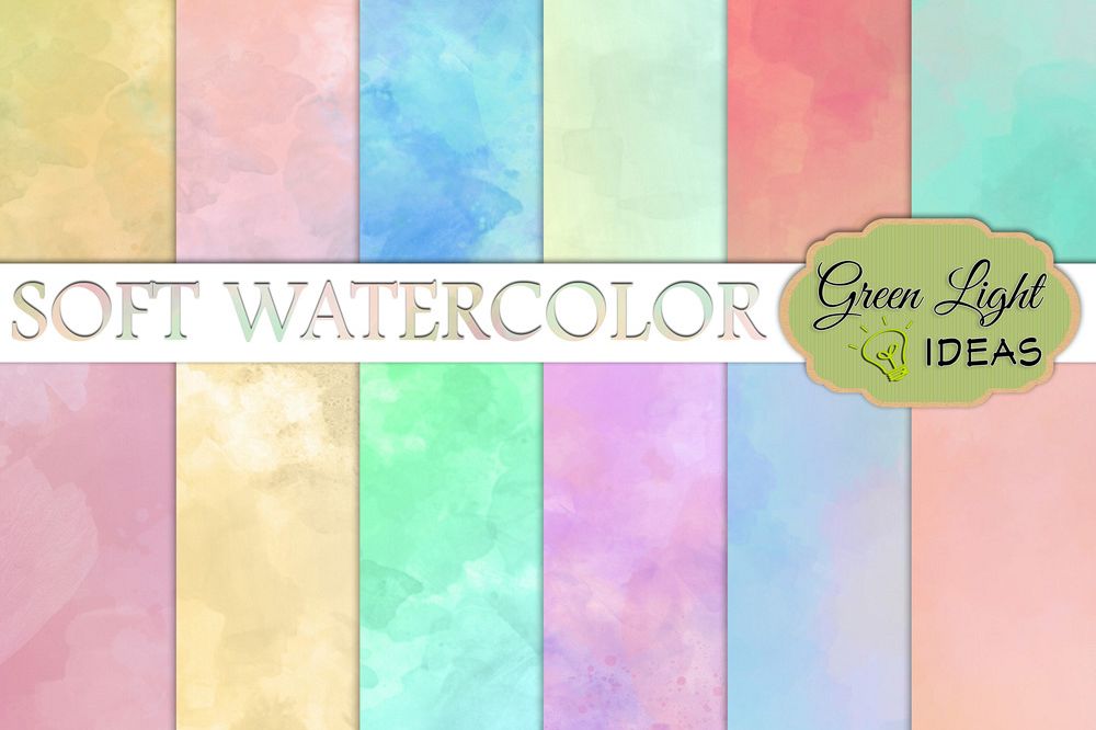 1000x666 Soft Watercolor Digital Papers