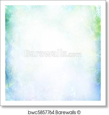 362x382 Art Print Of Beautiful Watercolor Background In Soft Green, Blue