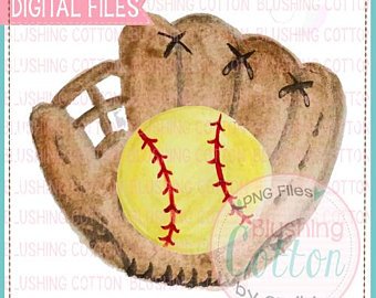 340x270 Softball Watercolor Etsy