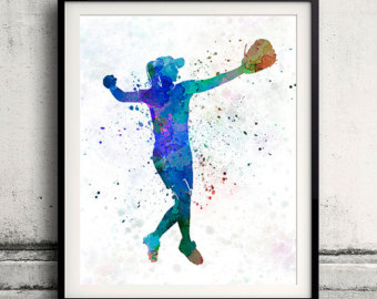 340x270 Woman Soccer Player 16 In Watercolor Instant Download 8x10
