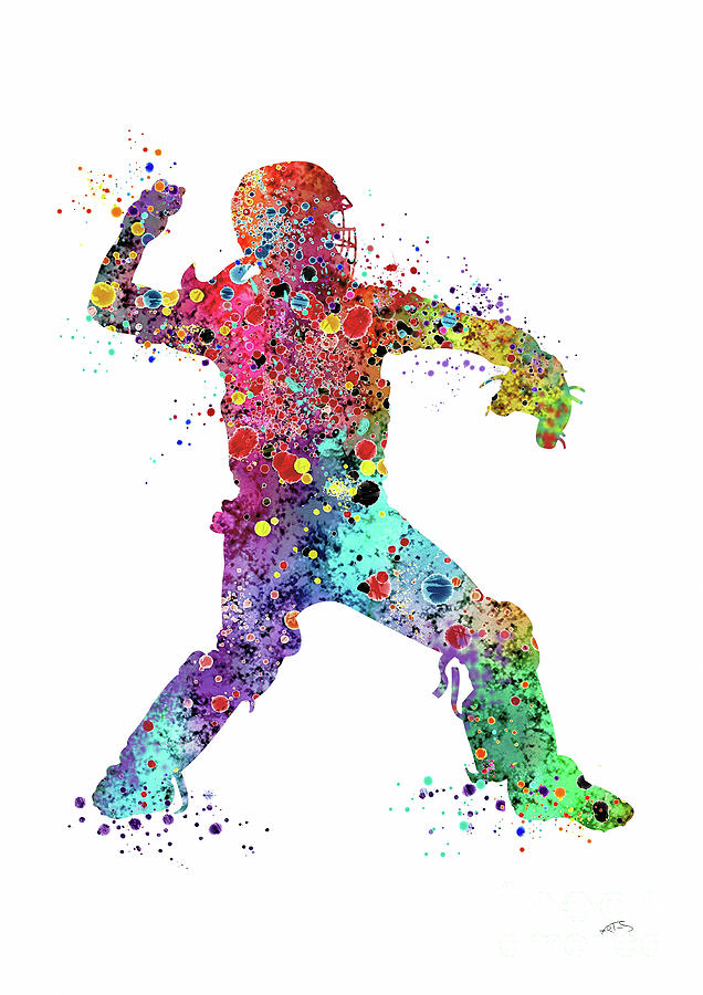 636x900 Baseball Softball Catcher 3 Watercolor Print Digital Art By Svetla