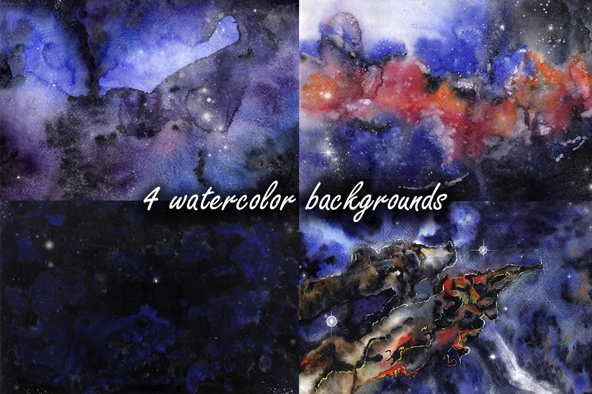 1160x772 Solar System And Space Watercolor Set By Tiana Art