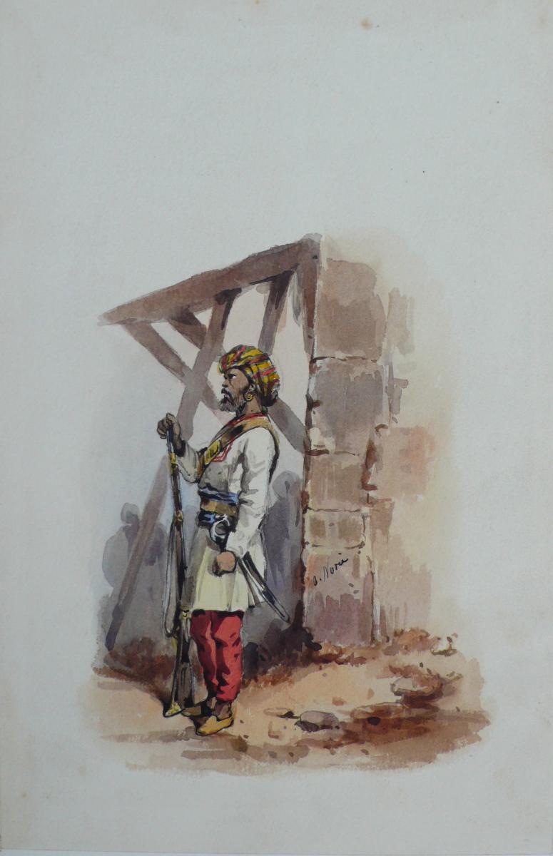 775x1200 Indian Soldier Watercolour By A. ()