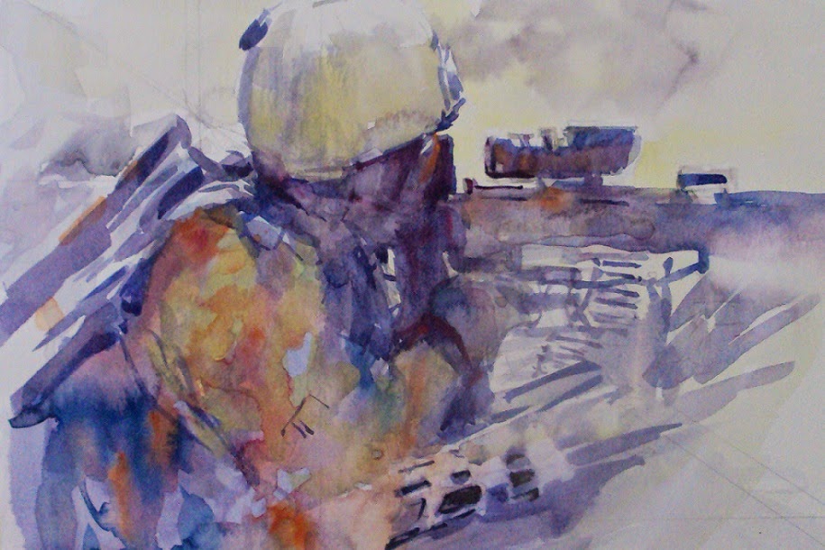 915x610 Nicola Dalbenzio American Soldier Watercolor, Men And Women In