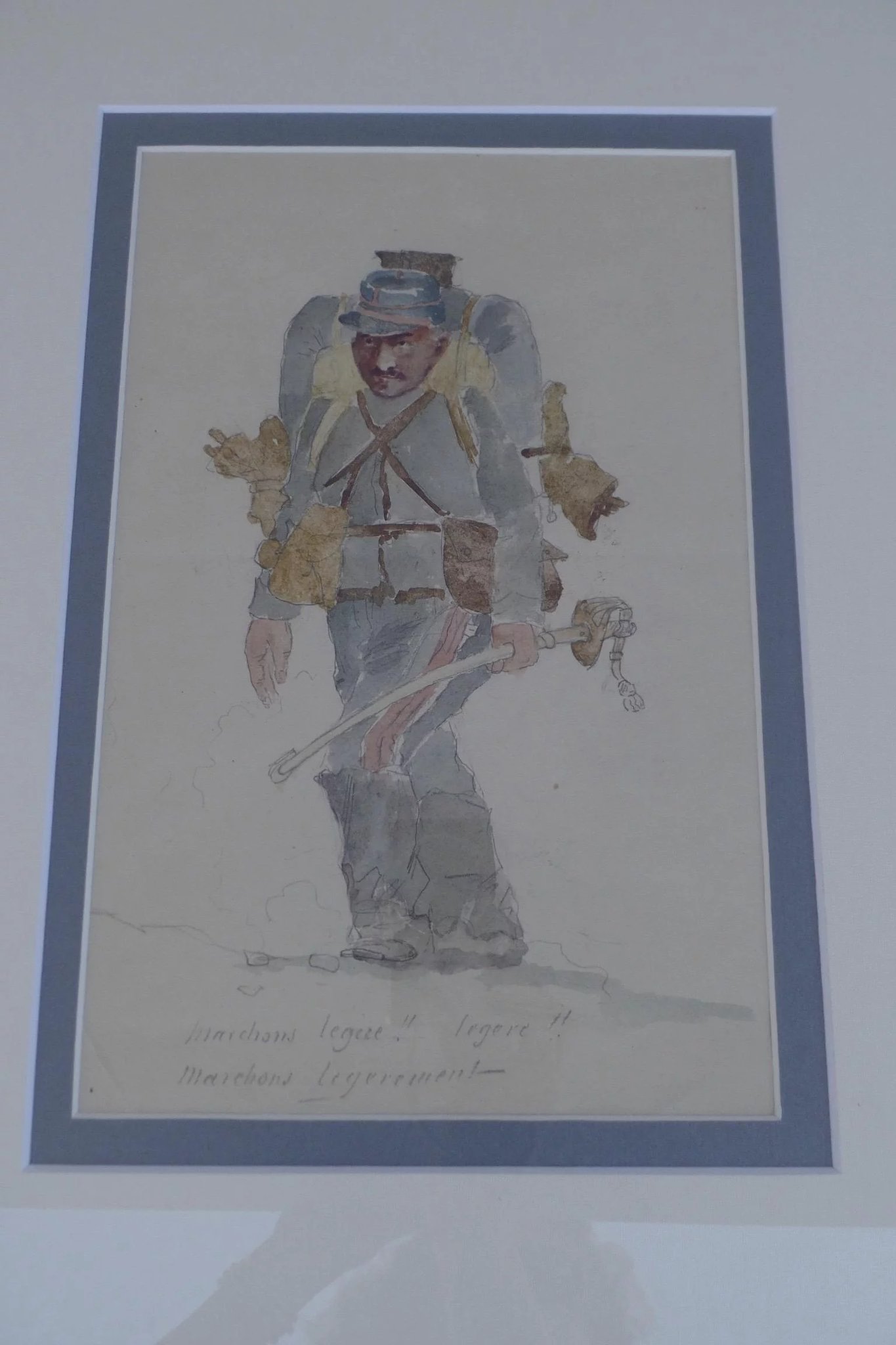 1365x2048 Ww I French Soldier Watercolor Framed Black Tulip Antiques, Ltd