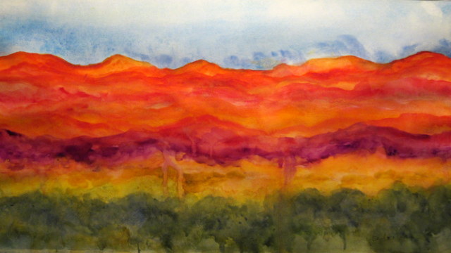 640x360 Karla Nolan Fine Art Southwest Panorama In Reds By Karla Nolan