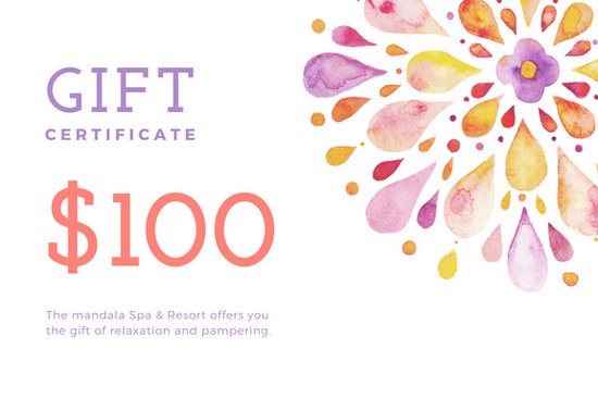 550x366 Pastel Floral Watercolor Spa Gift Certificate