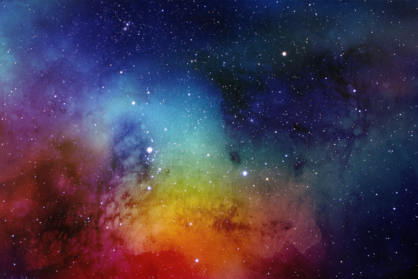 600x400 Red And Cyan Yellow Space Watercolor Backgrounds Free Download