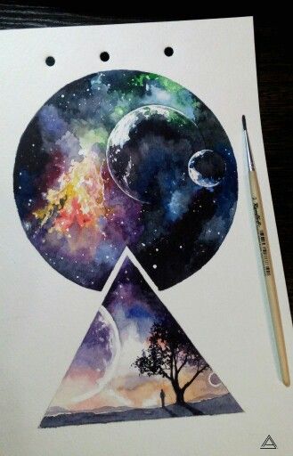 329x512 Space Watercolor Tatoo Picture Unicorn 18