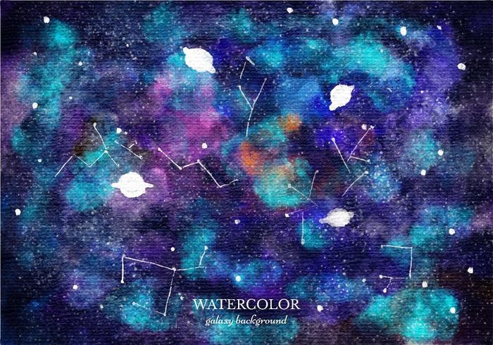 700x490 Vector Watercolor Galaxy Background