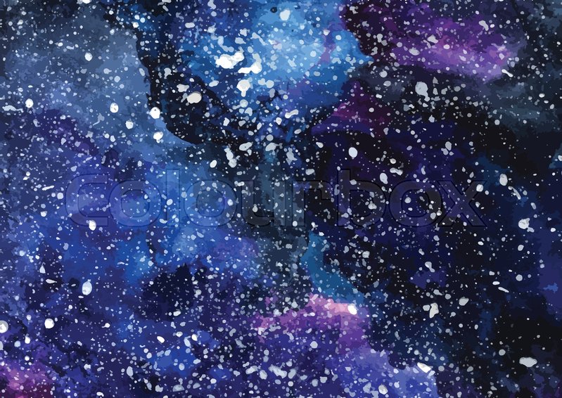 799x566 Hand Painted Watercolor Cosmic Texture With Stars. Space, Starry