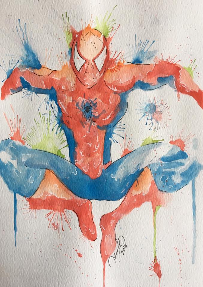678x960 Spiderman Watercolor By Fantom17