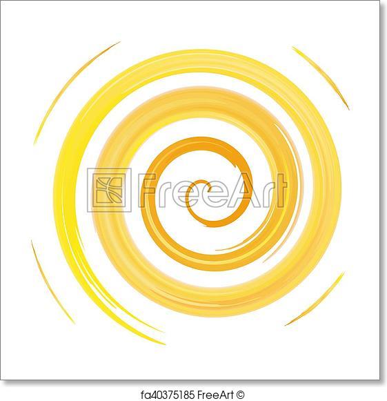 561x581 Free Art Print Of Yellow Watercolor Spiral, Elements For Design