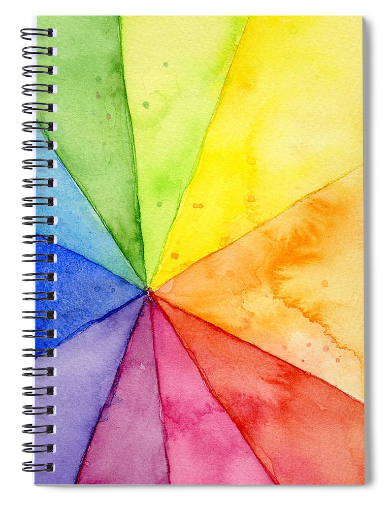 770x1000 Watercolor Rainbow Beachball Pattern Spiral Notebook For Sale By