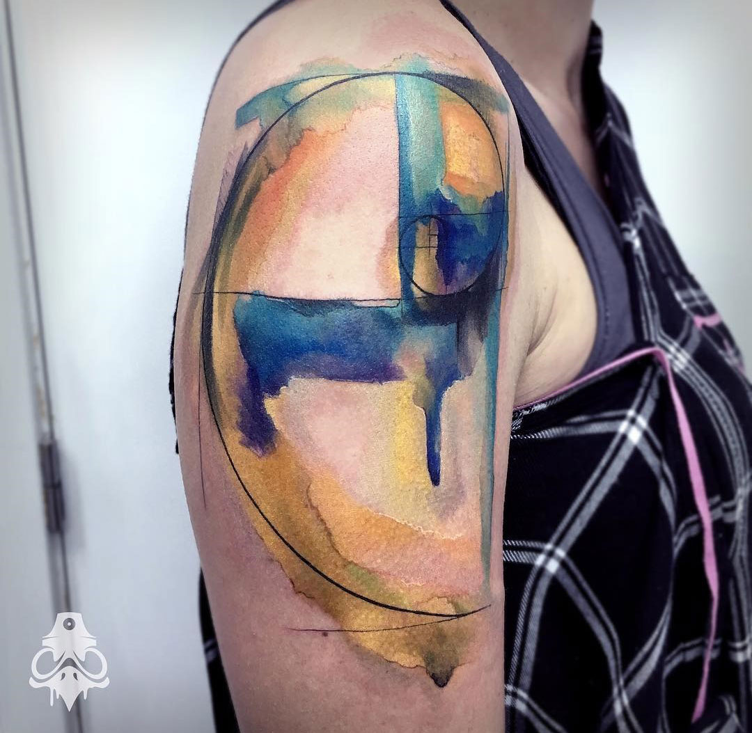 1080x1053 Fibonacci Spiral Abstract Watercolor Best Tattoo Design Ideas