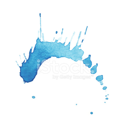 450x440 Splash Of Blue Watercolor On White Background Stock Vector