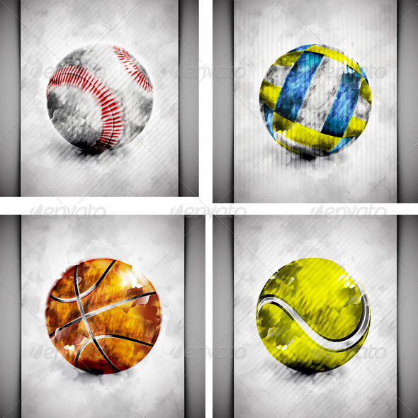 590x590 Sports Ball Watercolor By Lonely Graphicriver