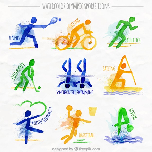 626x626 Watercolor Olympic Sports Vector Free Download