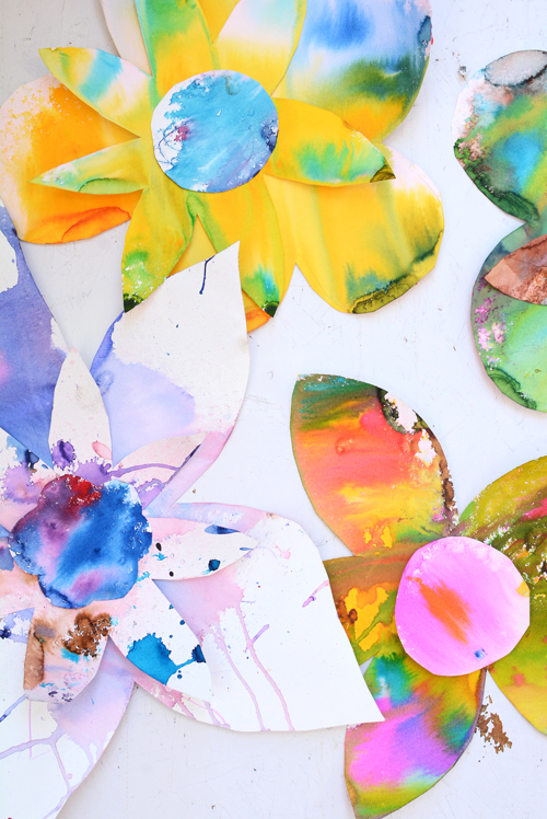 500x748 Spring Watercolor Flower Art For Toddlers