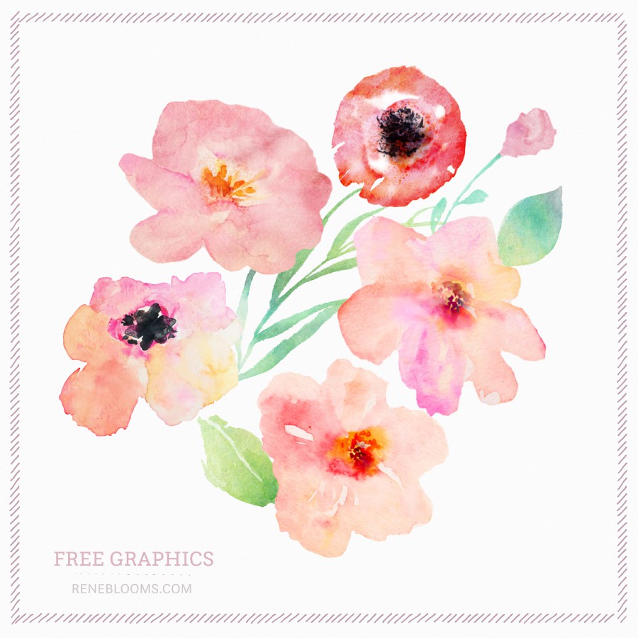 900x900 Free Spring Watercolor Flowers Free Design Resources