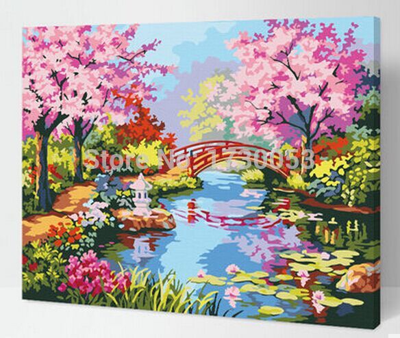 584x494 Picture Painting Numbers Hand Painted Canvas Oil Paintings Spring