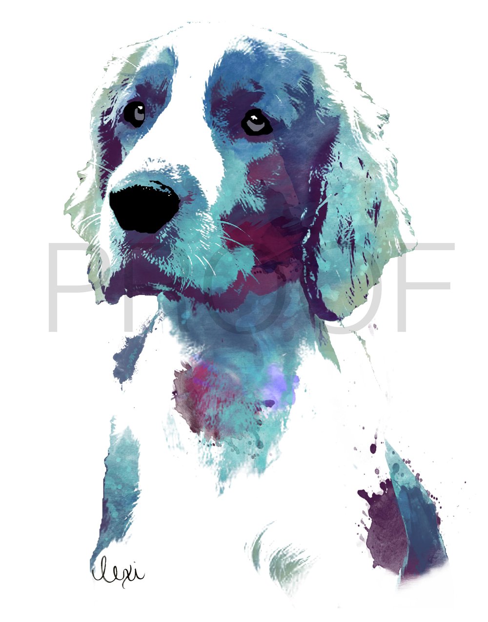 1000x1273 Welsh Springer Spaniel Watercolor Dog Portrait Minnie Free In