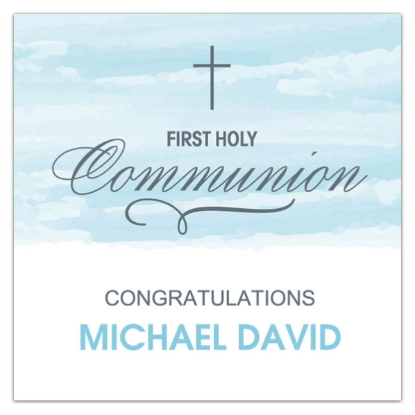 598x598 Watercolor First Communion Square Gift Stickers Paperstyle
