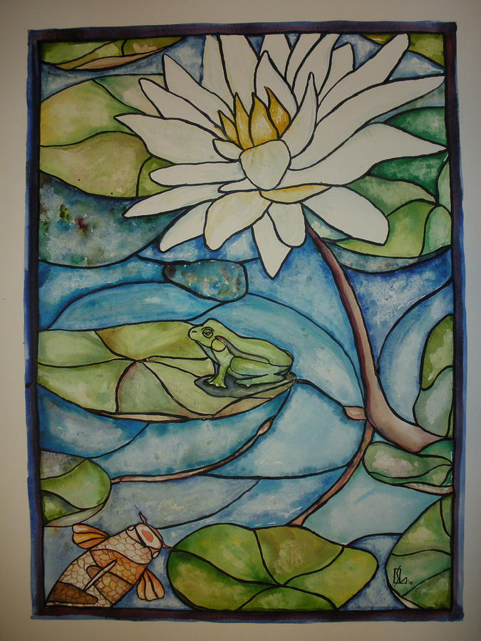 675x900 Stained Glass Frog Painting By Lee Stockwell