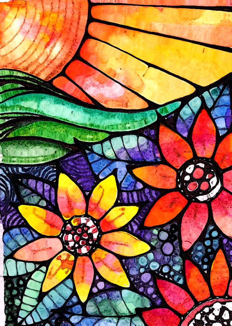 737x1037 Stained Glass Watercolor Art In 2018 Watercolor