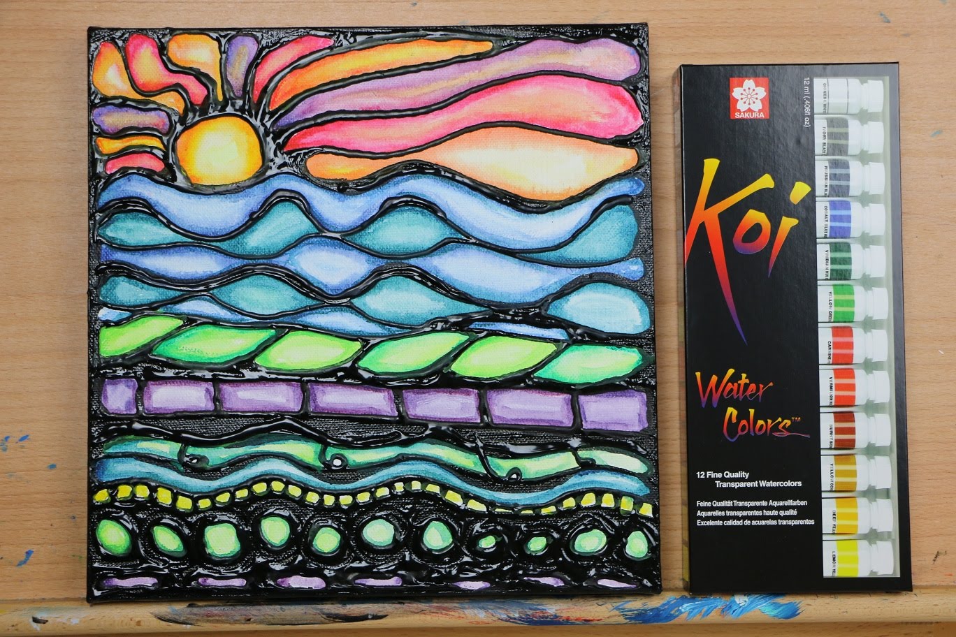 1368x912 Tutorial) Watercolor Amp Puff Paint Sunset