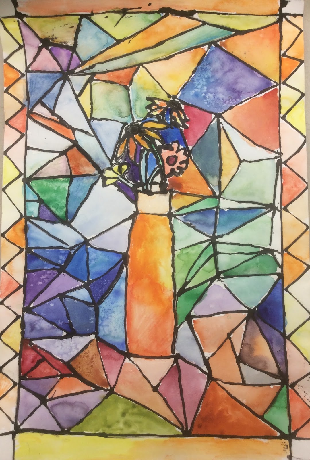 1080x1600 Art With Mrs. Elliott Stained Glass Inspired Watercolor Paintings
