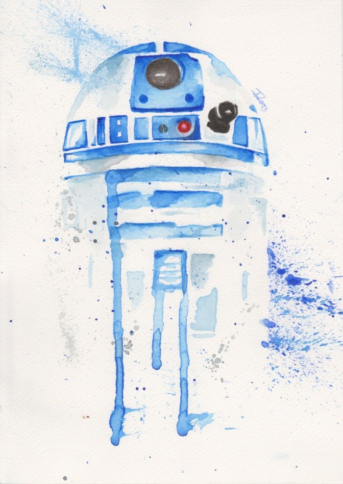 700x987 R2 D2 Watercolor Art Print By Ilores Society6 Star Wars Star
