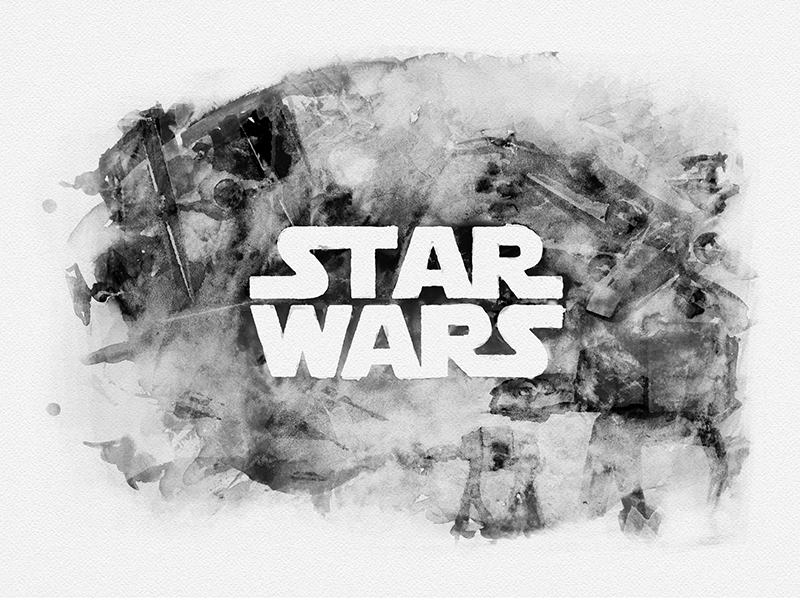 800x600 Star Wars Watercolor Letering By Cyril Mikhailov