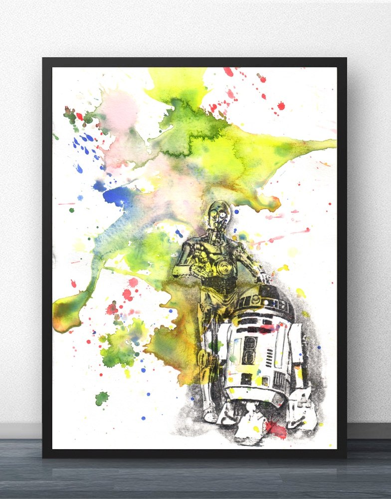 784x1000 Star Wars Watercolor Movie Wall Art Paint Wall Decor Canvas Prints