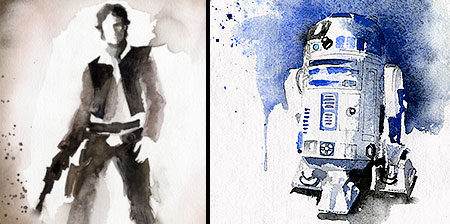 450x224 Star Wars Watercolor Paintings