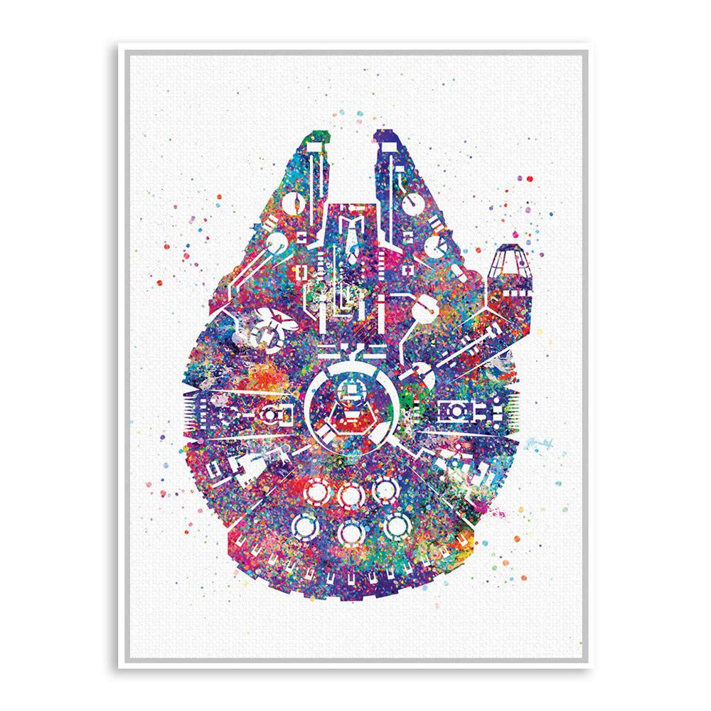 1000x1000 Watercolor Star Wars Ship Pop Movie Art Prints Poster Abstract