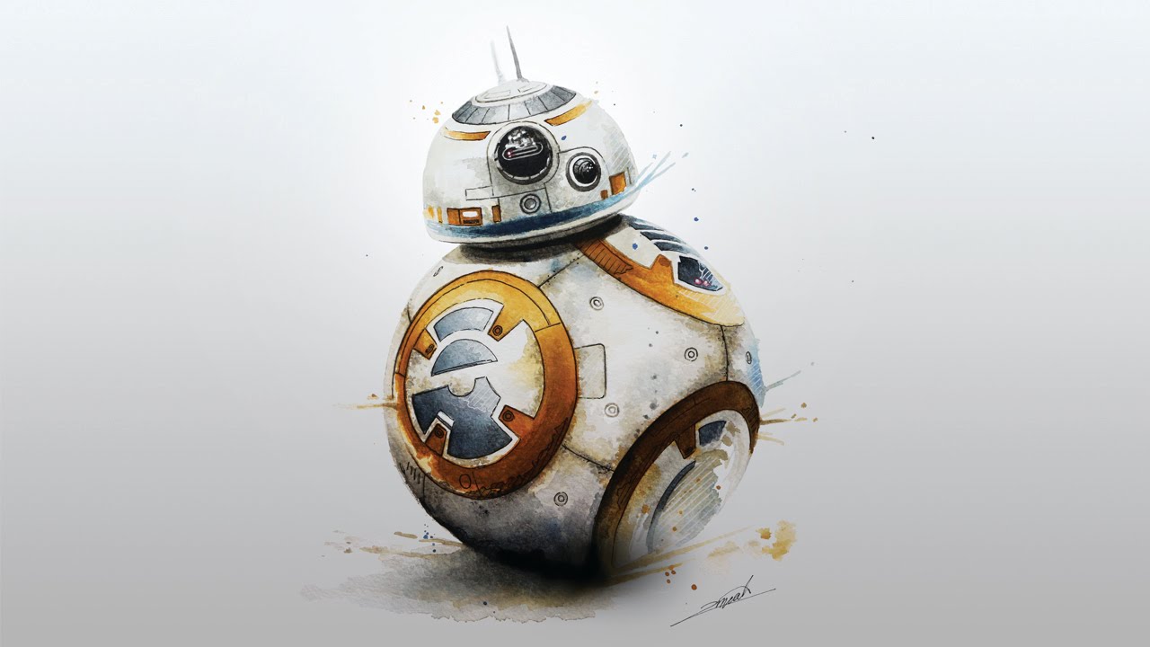 1280x720 Bb 8 (Star Wars The Force Awakens) Watercolour Painting