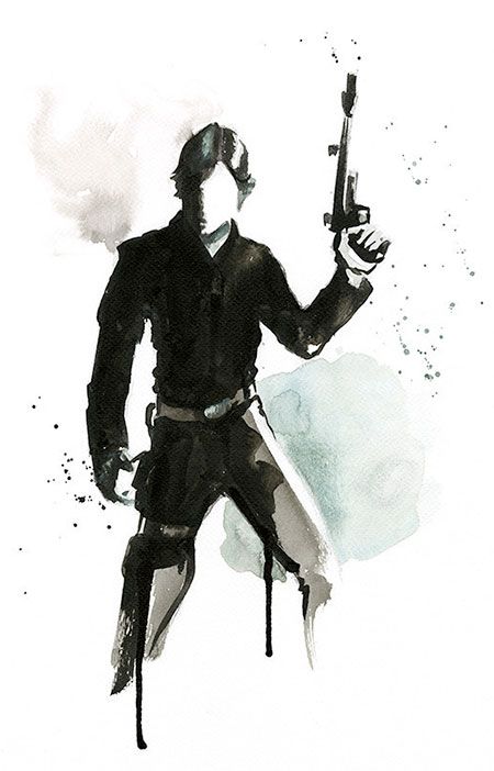 450x702 Blule Star Wars Watercolor Paintings Image