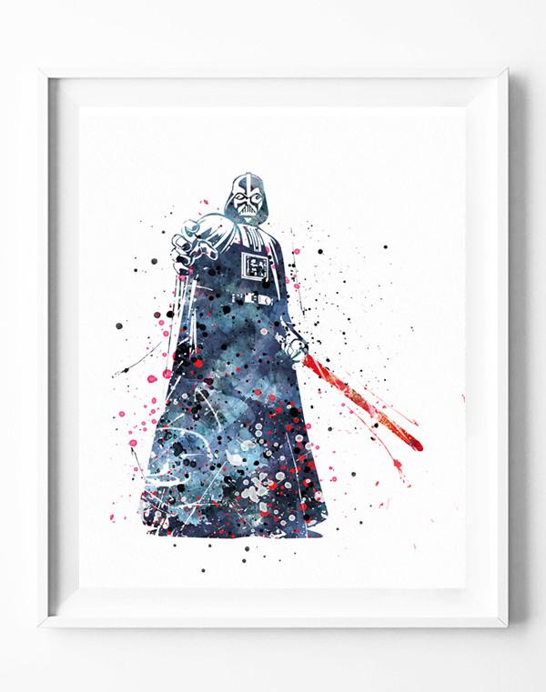 600x761 Star Wars Darth Vader Art Print Poster Watercolor Painting Wall