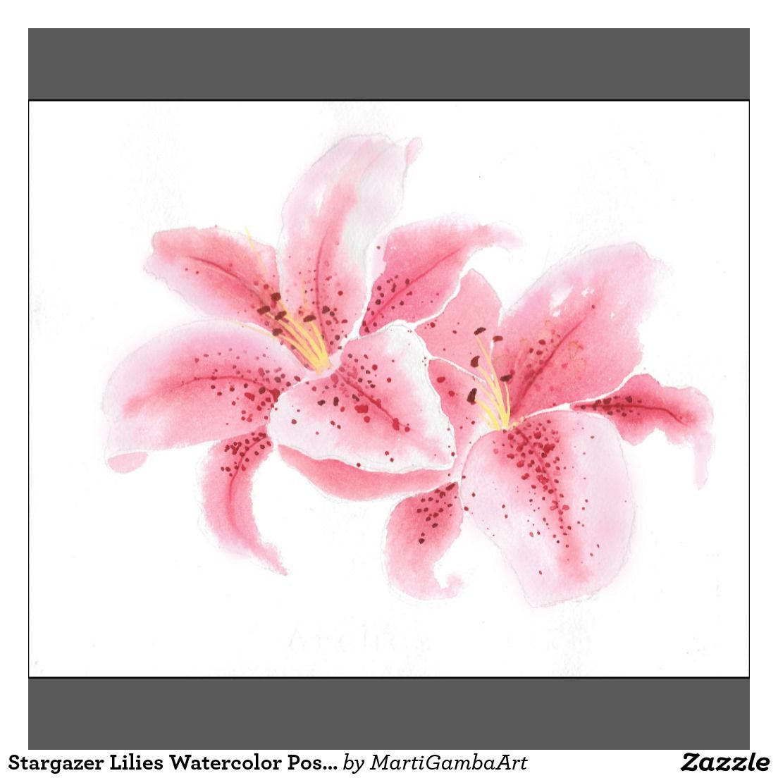 1104x1104 Stargazer Lilies Watercolor Poster Tattoo