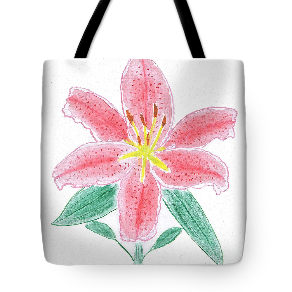 1000x1000 Stargazer Lily Watercolor Painting Tote Bag For Sale By Conni