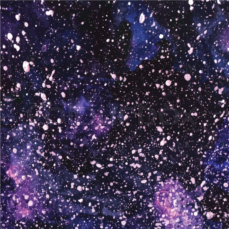 800x800 Hand Painted Watercolor Cosmic Texture With Stars. Space, Starry