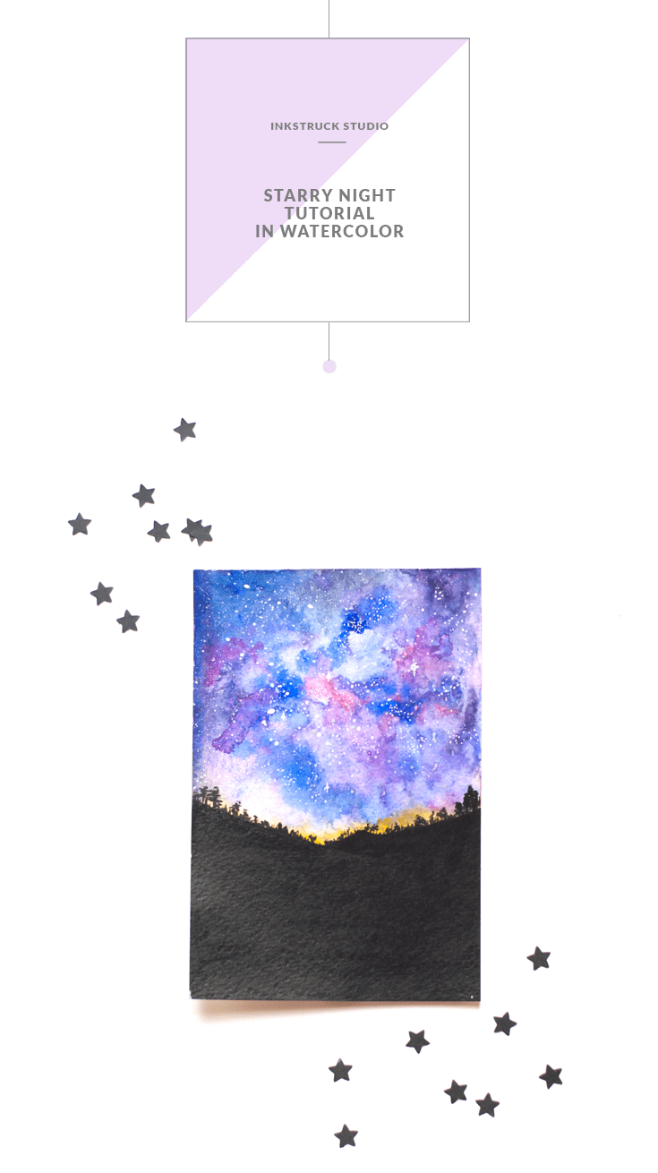 735x1310 Starry Night Tutorial In Watercolor