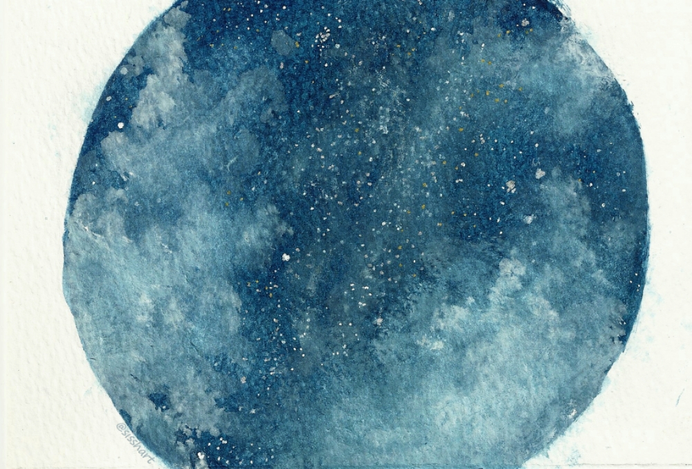 1000x678 Starry Sky Day 6 World Watercolor Month Sissh Art