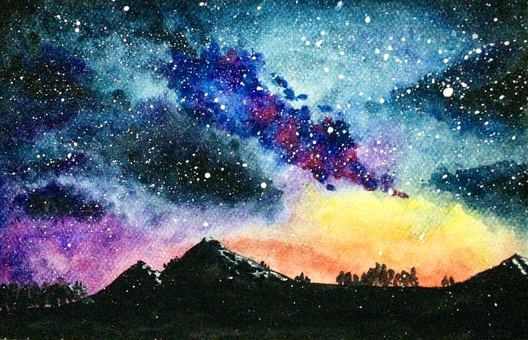 Starry Sky Watercolor at GetDrawings | Free download