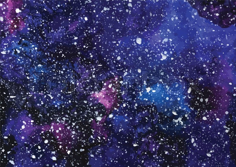 800x566 Hand Painted Watercolor Cosmic Texture With Stars. Space, Starry